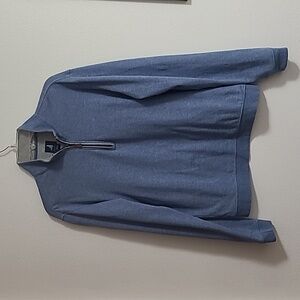 Johnnie-O Men's Medium Blue Sully 1/4 Zip Wrinkle Resistant Pullover